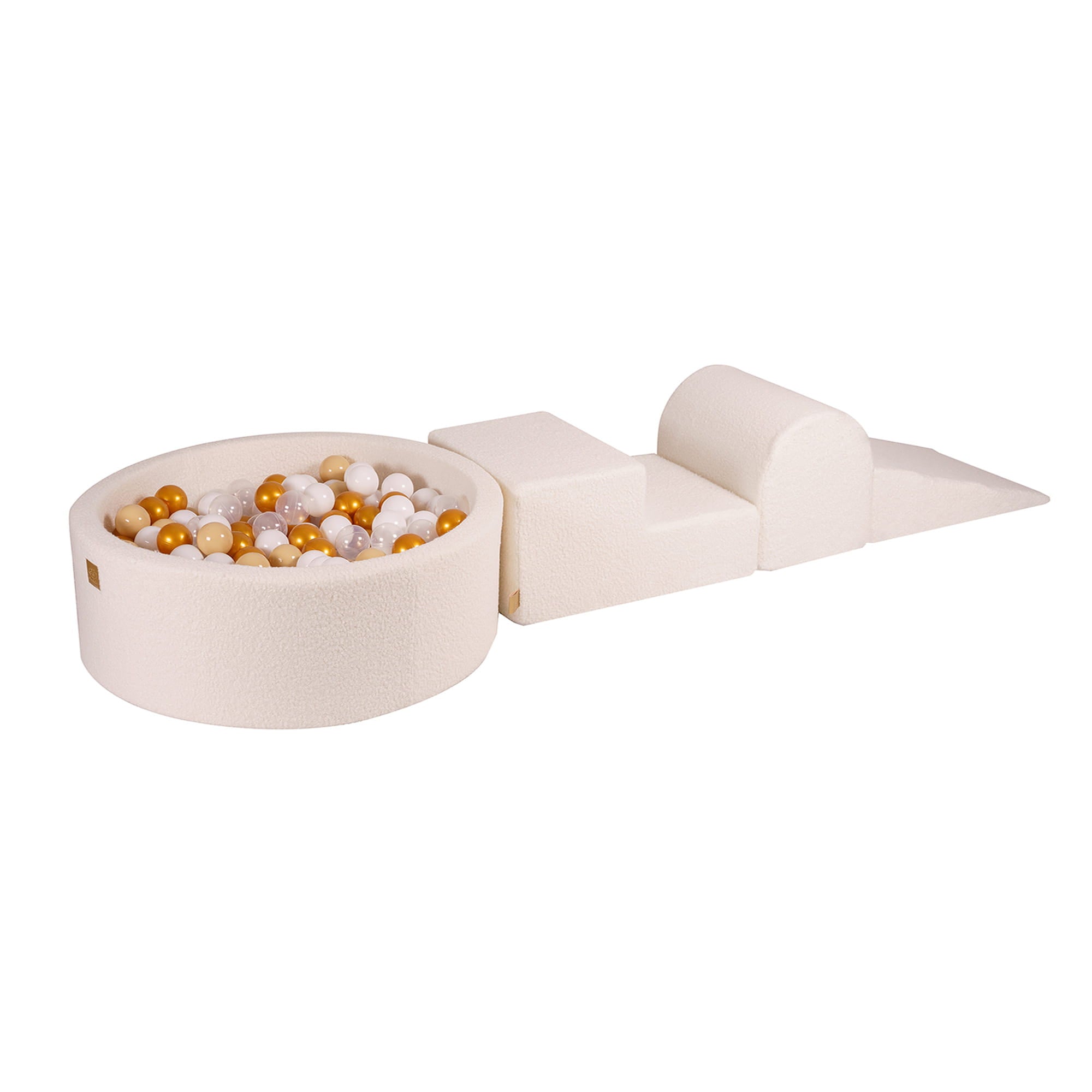 MeowBaby® Foam climbing blocks for toddlers BOUCLE White 3