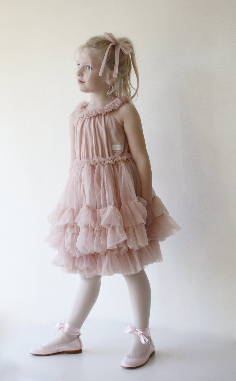 DOLLY by Le Petit Tom Ruffled Chiffon Dance Dress in ballet pink – Zukili Lifestyle