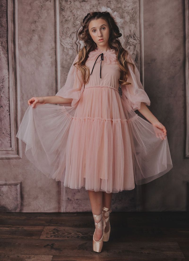 Dolly Go Lightly Tulle Neck Ruffle in Ballet Pink – Zukili Lifestyle